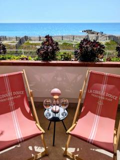 Studio Vue mer, Piscine, Wifi, Climatisation, Parking privé, Terrasse 1ère ligne - La Coulée Douce - 5