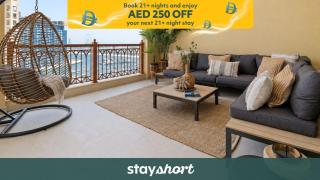 StayShort - Stylish Relaxing 3-Bedroom Apartment Perfect for Family in Palm Jumeirah - 0