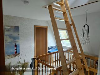Dree Gevels Huus - Exklusives Deichhaus mit 2 separaten Fewo für 6 Personen - 350 m zur Nordsee - Gartenstrand, Sauna & Kamin - E-Ladestation - 2