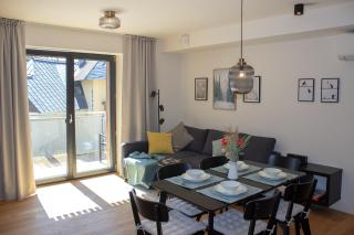ENJOYHARRACHOV - Atraktivní slunný klimatizovaný apartmán 14 v centru se saunou, parkováním, Wifi-WLAN, SAT, herní konzolí, PC s win 10, Netflix zdarma a možností dobíjení auta s výhledem na Čertovu horu se skokanskými můstky jen 150m od lanovky - 4