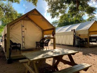 Safari Tent Retreat by the San Marcos River: Perfect for a Family Glamping Vacation near Kingsbury, Texas - 2