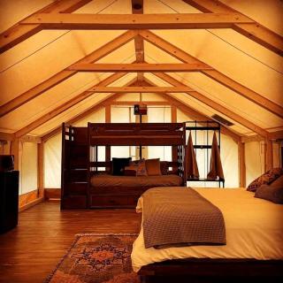 Relaxing Lakeview Safari Tent with Outdoor Seating and Nature Access near Bastrop, Texas - 2