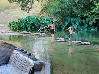 Deluxe Safari Tent Cabin with Creek Swimming, Fishing & Resort-Style Amenities in Marion, Texas - 3