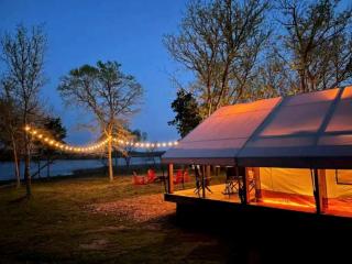Romantic Lakefront Safari Tent with Fire Pit and Peaceful Views near Bastrop, Texas - 0