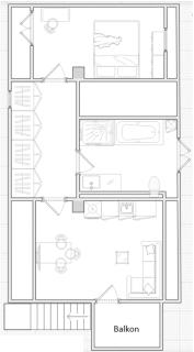 RoDo Balcony - 2 Zimmer Apartment mit 1 Schlafzimmer & Balkon - 2