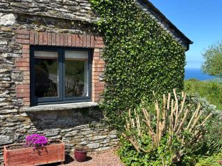 Polrunny Farm Seaberry Cottage with a sea view and log burner - 0
