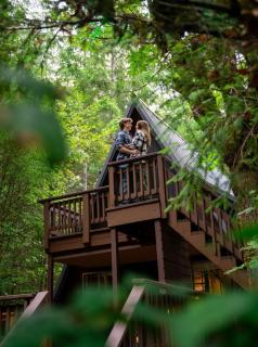Designer A-Frame Forest Hot Tub Fire Pit - 5