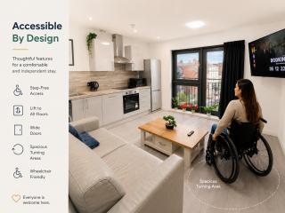 Sidemersey Livings - Relaxing Central Tailored Apartment with Free Parking, French Balcony - 3