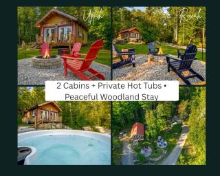 Peaceful Woodland Escape with Two Cabins, Firepit Nights & Hot Tubs in Bethel, Maine - 0