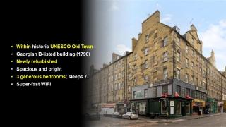 Old Town Edinburgh Apt - SuperFast WiFi - 3BR Sleeps 7 - 8