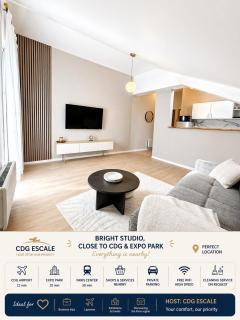 Bright studio, close to CDG & Parc des Expo - 0