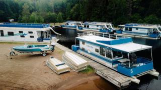 Nimble Angler’s Two-Sleeper Houseboat with Water Slide and 360° Fishing Access Near Babbitt, MN - 6
