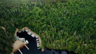Nimble Angler’s Two-Sleeper Houseboat with Water Slide and 360° Fishing Access Near Babbitt, MN - 3