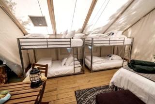 Spacious Group Glamping Site with Safari Tents, BBQ Gazebo, Fire Pits, Forest Trails in Broadalbin, New York - 5