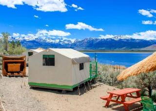 Cozy Lakeside Glamping Cabin with Mountain Views near Eastern Sierra, California - 1