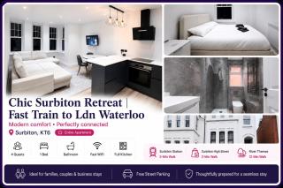 Chic Surbiton Retreat Fast Train to Ldn Waterloo - 0