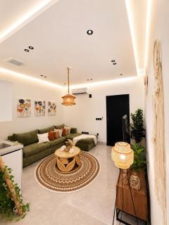One bedroom and a living room with a bohemian style - 4