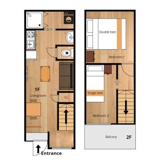 Simple JP house for 5ppl丨2bedrooms丨3stop-Namba 丨kongchan - 4