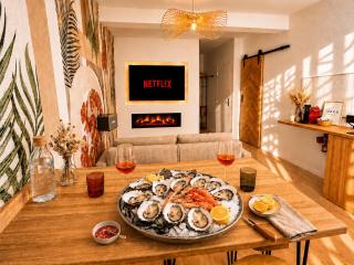 MRODBNB - Appart Neuf - Aperçu Mer - 25m Plage & Resto - Ciné - cheminée - Popcorn - 0