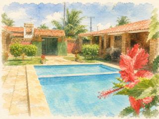 Casa com 10 suítes, para 20 Pessoas, 100m do Mar, Praia de Serrambi - 7