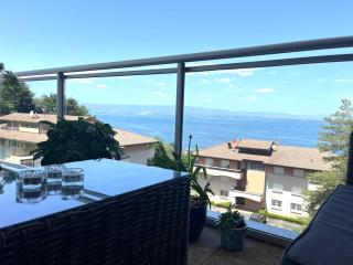 Bel appartement, lumineux et calme, terrasse, vue lac et montagne - 5 mn Evian - 7