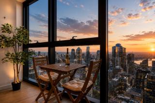 Sky High 3-Bedroom Central Apartment with City Views and Parking - 2
