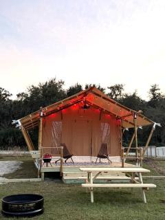 Glamping Safari Tent with Fire Pit & Relaxing Hammocks in Basinger, Florida - 0