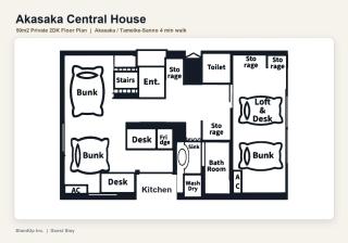 50m 2DK Private Condo!Center of Tokyo!5min Akasaka sta!! - 9
