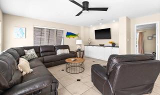 Canal-front home with pool 40' boat slip gated beach access - 1 block to sand - 2