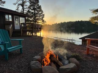 6BR Waterfront Lodge on Round Lake Private Sandy Shoreline Dock Fire Pit Panoramic Views - 5