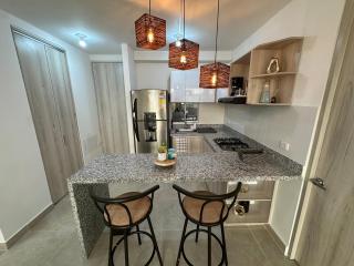 Amazing Apto cerca a la playa de 2 dormitorios ,WiFi,Parking,AC,Pool,Gym, Coworking Cartagena - 7