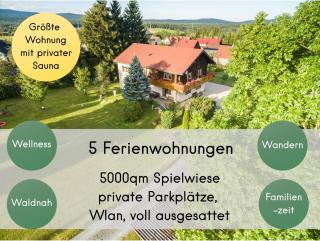 Gästehaus Philipp im Herzen des Fichtelgebirges - 5 Ferienwohnungen, großes Grundstück, Wald und Wiese, Wohnung mit privater Sauna, kostenfreie Parkplätze, WLAN - 0