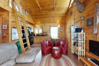 Two lakefront dog-friendly cabins on four acres with porches, dock, & lake views - 6
