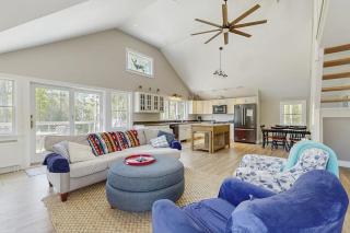 Modern farmhouse with deck, firepit, & balcony - 9