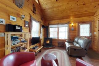Two lakefront dog-friendly cabins on four acres with porches, dock, & lake views - 8
