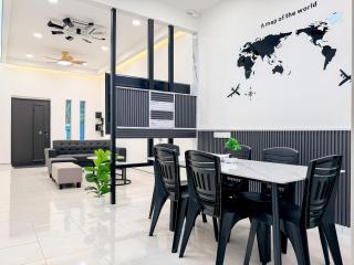 Black & White 3BR Landed 8 Pax with Free Netflix WiFi Coway - Simpang - 9