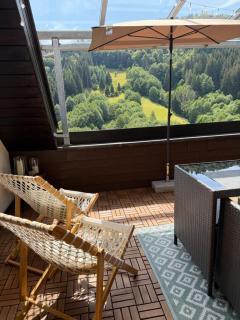 Ferienwohnung mit Ausblick Dachterrasse ideal für Paare und Hund direkt am Wanderweg 15 min zum Wasserfall und Hängebrücke - 8