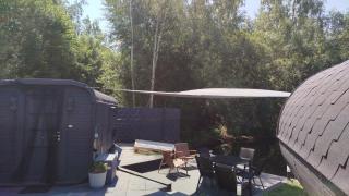 Schlaffass Natursee-Chalet mit Sanitärfass,Hot Tub,Sauna,Jacuzzi,angeln - 1