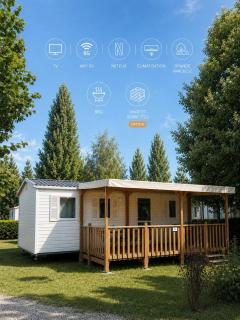 Superbe Mobilhome 3ch-6 pers TV, Wifi 5G, Climatisation - Bungalow Camping HOMAIR 3 étoiles - 0