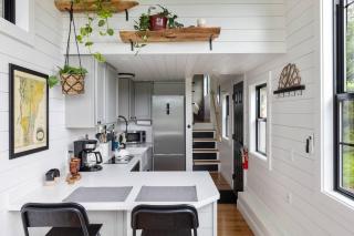 Haven Tiny House w hot tub on river near Stowe - 8