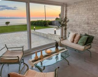 Aegean Horizon Seafront Luxury Villa Plomari Garden Level - 1