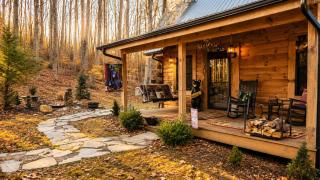 The Little Deer Cabin - Hot Tub Stone Fireplace - 5