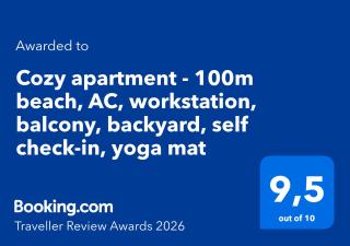 Cozy apartment - 100m beach, AC, workstation, balcony, backyard, self check-in, yoga mat - Jūrmala - 3