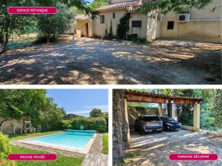 Mas provençal - Retrouvailles en famille ou entre amis - Piscine privée - 3 suites - Espace pétanque - Parking privé gratuit - 6