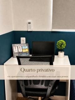 Quarto privativo com ar condicionado, tv e mesa de estudo - no centro do Recife - 120 metros da UNICAP - areas comuns compartilhadas - 6