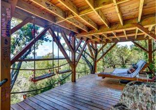 Epic Treehouse Escape with Multi-Level Deck & Hanging Bed in Cottonwood, Texas - 3