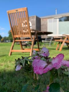 Zirkuswagen auf Rädern, Tinyhouse, Tinyhaus, auf grüner Wiese, ländlich, nahe Hamburg, Natur - 7