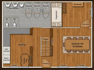 Monteurunterkunft II Ferienhaus II A7 Holle mit 14 Betten, 3 Duschen und 3 WCs - 9