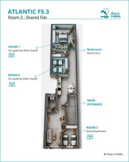 F5 Room 3, Private Room two single beds shared bathroom in shared Flat - 9
