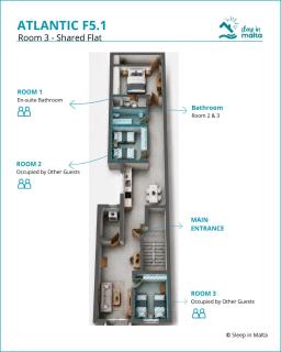 F5 Room 1, Private Double room with private bathroom and balcony in shared Flat - 9